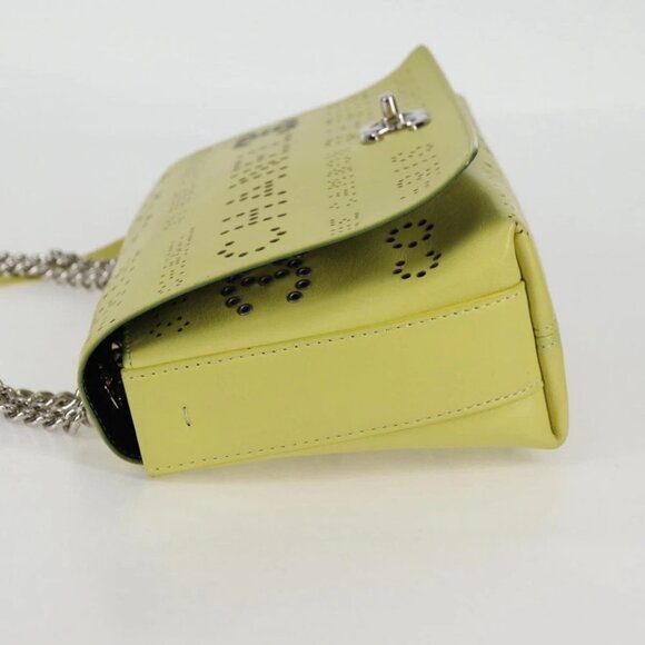 CHANEL Chain Shoulder Bag Leather 2way Yellow CC Auth 130486M - Picture 4 of 14